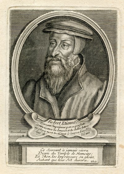 Portrett av Robert Estienne, 1559 av French School